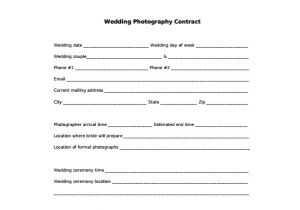 Wedding Contract Template for Photographers Photography Contract 9 Download Free Documents In Word Pdf
