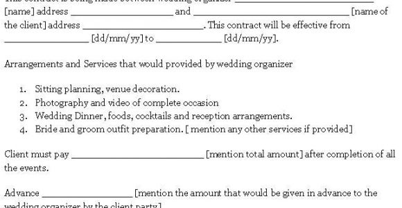 Wedding Decorator Contract Template Wedding Contract Template Sample Templates Pinterest
