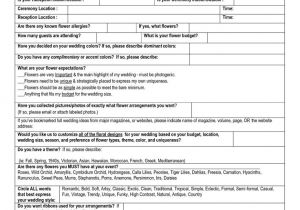 Wedding Flower Contract Template Wedding Planner Questionnaire Template Google Search