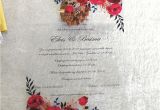 Wedding Invitation Card Flower Design Us 13 0 2018 Luxury Custom Colorful Printing Clear Acrylic Card Wedding Invitation Card Printed with Burgundy Red Flower Cards Invitations