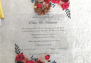Wedding Invitation Card Flower Design Us 13 0 2018 Luxury Custom Colorful Printing Clear Acrylic Card Wedding Invitation Card Printed with Burgundy Red Flower Cards Invitations