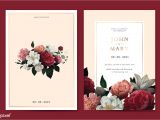 Wedding Invitation Card Red Background Design Download Premium Vector Of Flower Wedding Invitation Card