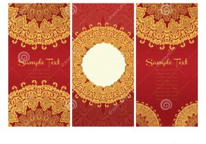 Wedding Invitation Card Red Background Design Greeting Cards In East Style On Red Background Stock Vector