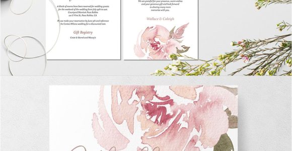 Wedding Invitation Card with Name Editing Blush Floral Pink Wedding Invitation Template Diy Instant