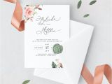 Wedding Invitation Card with Name Editing Miu Blush Wedding Invitation Template with Roses and