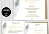 Wedding Invitation Card with Name Editing Stunning Peacock theme Invitation Kit Printable Templates