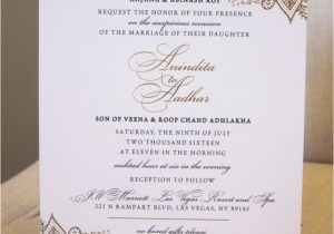 Wedding Invitation Email Template Indian 5×7 Announcement Indian Wedding Gold Foil Invitation
