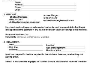 Wedding Musician Contract Template 19 Music Contract Templates Word Google Docs format