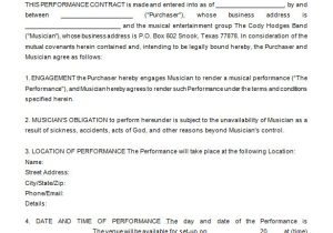 Wedding Musician Contract Template 20 Music Contract Templates Word Pdf Google Docs