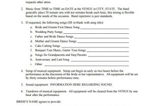 Wedding Musician Contract Template Band Contract Template 21 Free Samples Examples format