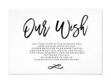 Wedding Thank You Card Wording for Cash Gift Chic Hand Lettered Wedding Wishing Well Enclosure Card
