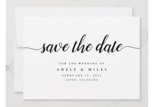 Wedding Thank You Card Zazzle Black White Calligraphy Save the Date Card Zazzle Com