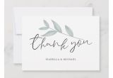 Wedding Thank You Card Zazzle Elegant Calligraphy Botanical Wedding Thank You Zazzle Com