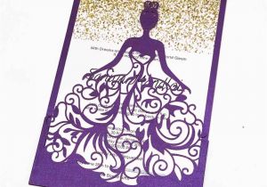 Wedding Wrapping Paper Card Factory 50pcs Laser Cut Paper Craft Pretty Bride Elegant Girl Dress Coming Age Day Wedding Party Invitation Greeting Cards Party Decorat