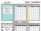 Week at A Glance Lesson Plan Template Week at A Glance Planner A Graphic organizer for Lesson