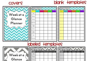 Week at A Glance Lesson Plan Template Week at A Glance Planner A Graphic organizer for Lesson