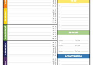 Week organizer Template Colorful Weekly Blogging Planner Blogger Calendar
