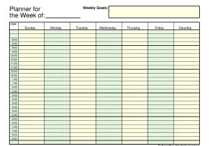 Week organizer Template Printable Weekly Planner Template Weekly Planner