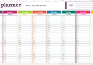 Week organizer Template Weekly Calendar Excel Weekly Calendar Template