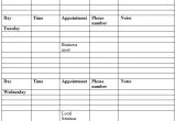 Weekly Appointment Calendar Template 6 Best Images Of Printable Daily Appointment Book