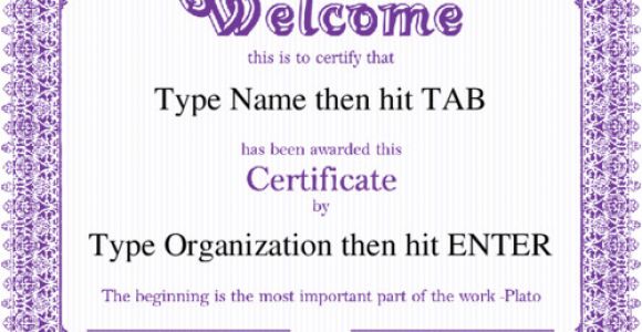 Welcome Certificate Template Award Certificate Templates
