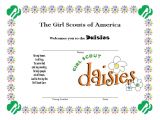 Welcome Certificate Templates Girl Scout Daisy Welcome Certificate Daisy Girl Scouts