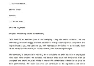 Welcome Email Template for New Employees 21 Hr Welcome Letter Templates Doc Pdf Free