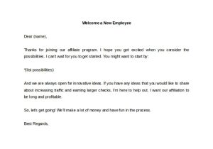 Welcome Email to New Employee Template 21 Hr Welcome Letter Templates Doc Pdf Free
