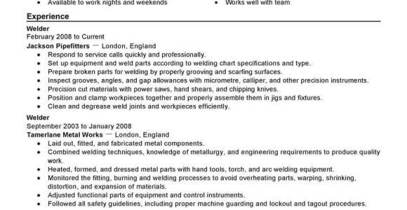 Welder Resume Sample Best Welder Resume Example Livecareer