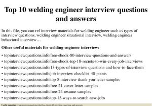 Welding Engineer Resume Pdf top 10 Welding Engineer Interview Questions and Answers