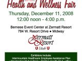 Wellness Flyer Templates Free Health and Wellness Fair at Zermatt Resort the Zermatt