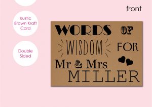 What Do You Say In A Marriage Card Brown Kraft Card Words Of Wisdom Advice Cards Typography