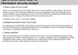 What Information Should Be In A Cover Letter Information Security Analyst Cover Letter