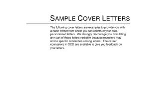 What is An Example Of A Cover Letter Cover Letter Samples