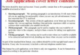 What is In A Cover Letter for A Job Application Job Application Letter Example October 2012
