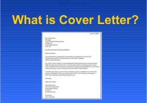 What is Mean by Cover Letter What is Cover Letter