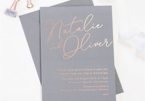 What is Rsvp Card Wedding Natalie Grey Foil Wedding Invitations