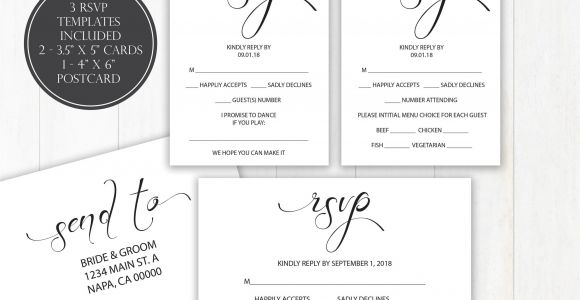 What is Rsvp Card Wedding Wedding Rsvp Templates Rsvp Postcard Calligraphy Rsvp