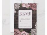 What is the Full form Of Rsvp In Marriage Card Dusty Pink Floral Roses Rustic Wood Lace Wedding Rsvp Card