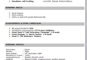 What is Word format Resume It Fresher Resume format In Word