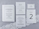 What to Include On Details Card Wedding Modern Style White and Grey Invitation Printed On White