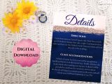 What to Include On Details Card Wedding Navy and Blush Wedding Details Card Stylish Affordable