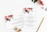 What to Include On Details Card Wedding Red Botanical Wedding Enclosure Card Template Printable