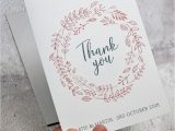 What to Put In A Thank You Card Wedding Personalised Simple Foliage Thank You Card