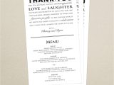 What to Put In A Thank You Card Wedding Wedding Reception Menu and Thank You Card Combo Wedding Menu