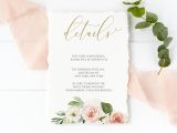 What to Put On Details Card Wedding Editable Blush Wedding Details Card Template 3 5×5 Pink