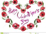 What to Put On Valentines Flower Card Illustration for Valentine Card Red Poppy Flowers are