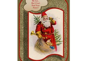 What to Say In A Christmas Card I M Checking My List Vintage Christmas Card Zazzle Com