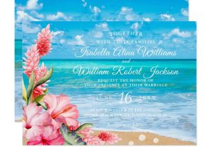 What to Say In A Marriage Card Tropical Floral Hibiscus Beach Wedding Invitation Zazzle