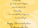 What to Write In A Administrative Professional Thank You Card Lucky to Work with You Administrative Professionals Day Card